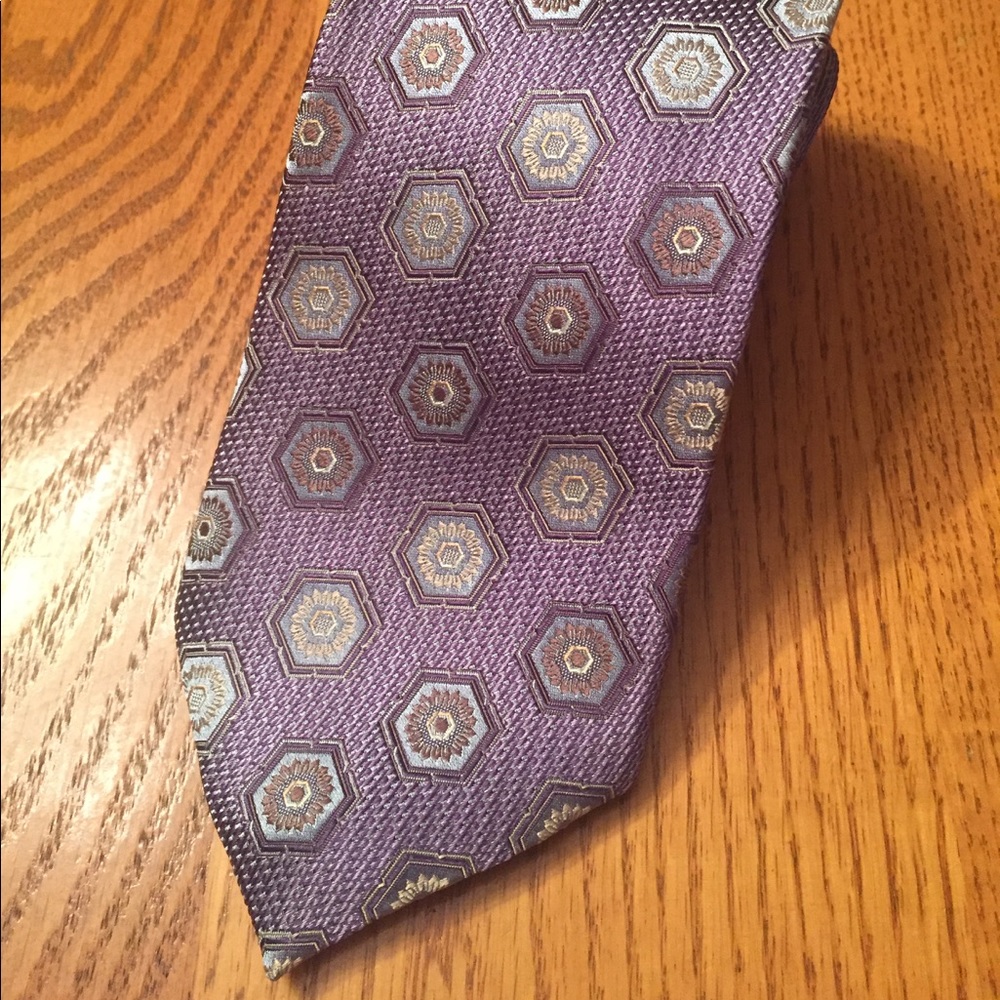 Ermenegildo Zegna tie purple flower silk Italy